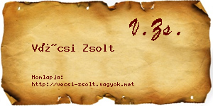 Vécsi Zsolt névjegykártya