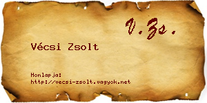 Vécsi Zsolt névjegykártya